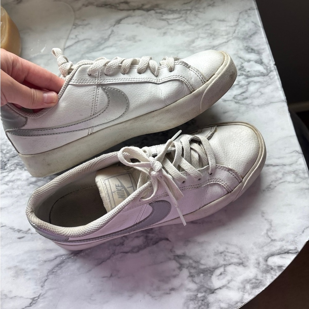Nike Classic White and Silver Sneakers